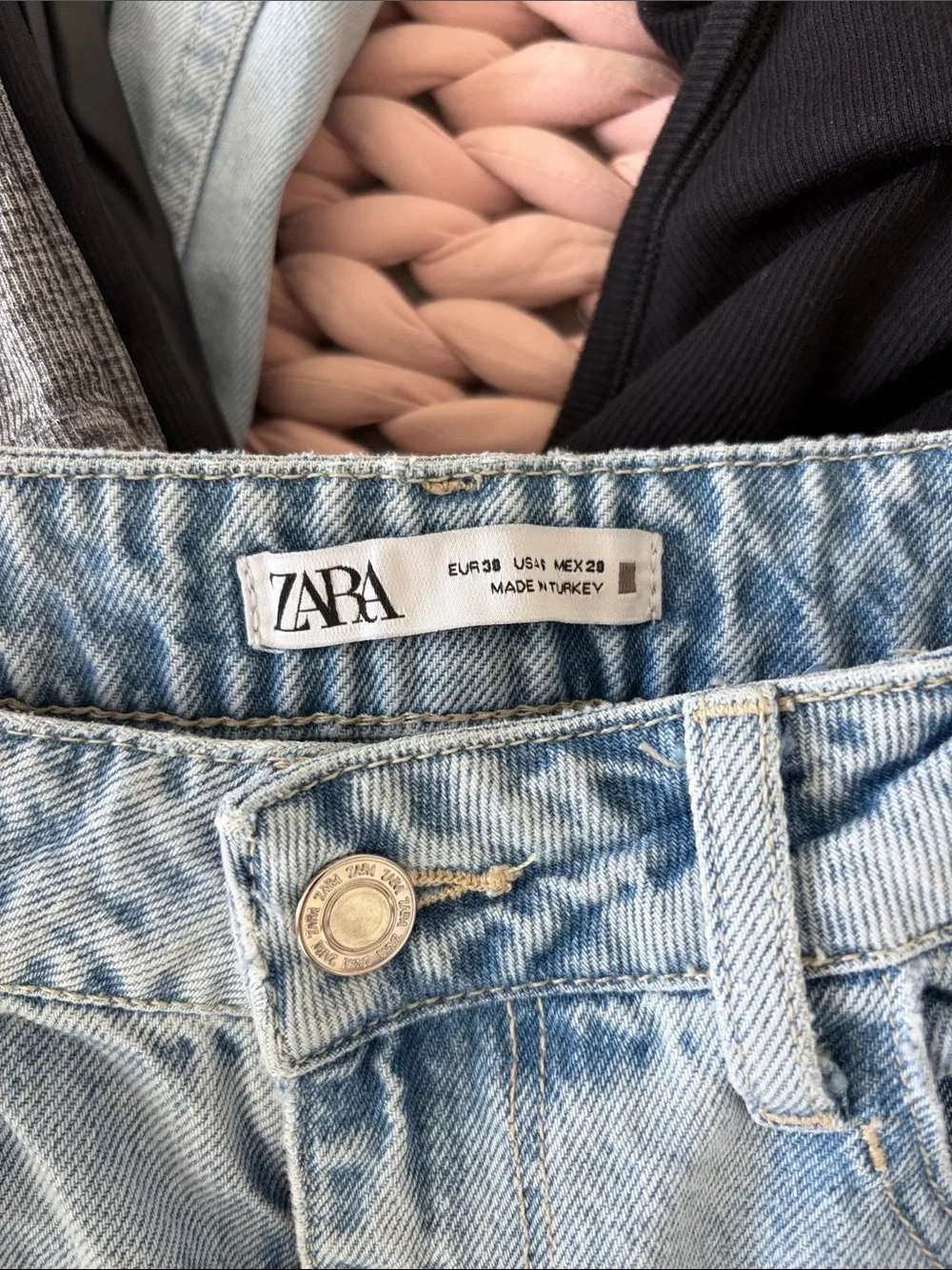 Zara Light Blue Straight Leg Jeans
